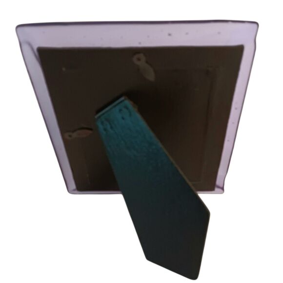 Purple Two Toned Art Glass Picture Frame Handmade Signed O'Shea 6"x7 Photo 3.5x5 - Picture 4 of 13